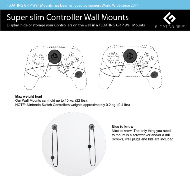 Floating Grip '2x Nintendo Switch Pro Controller' - Pixelcave