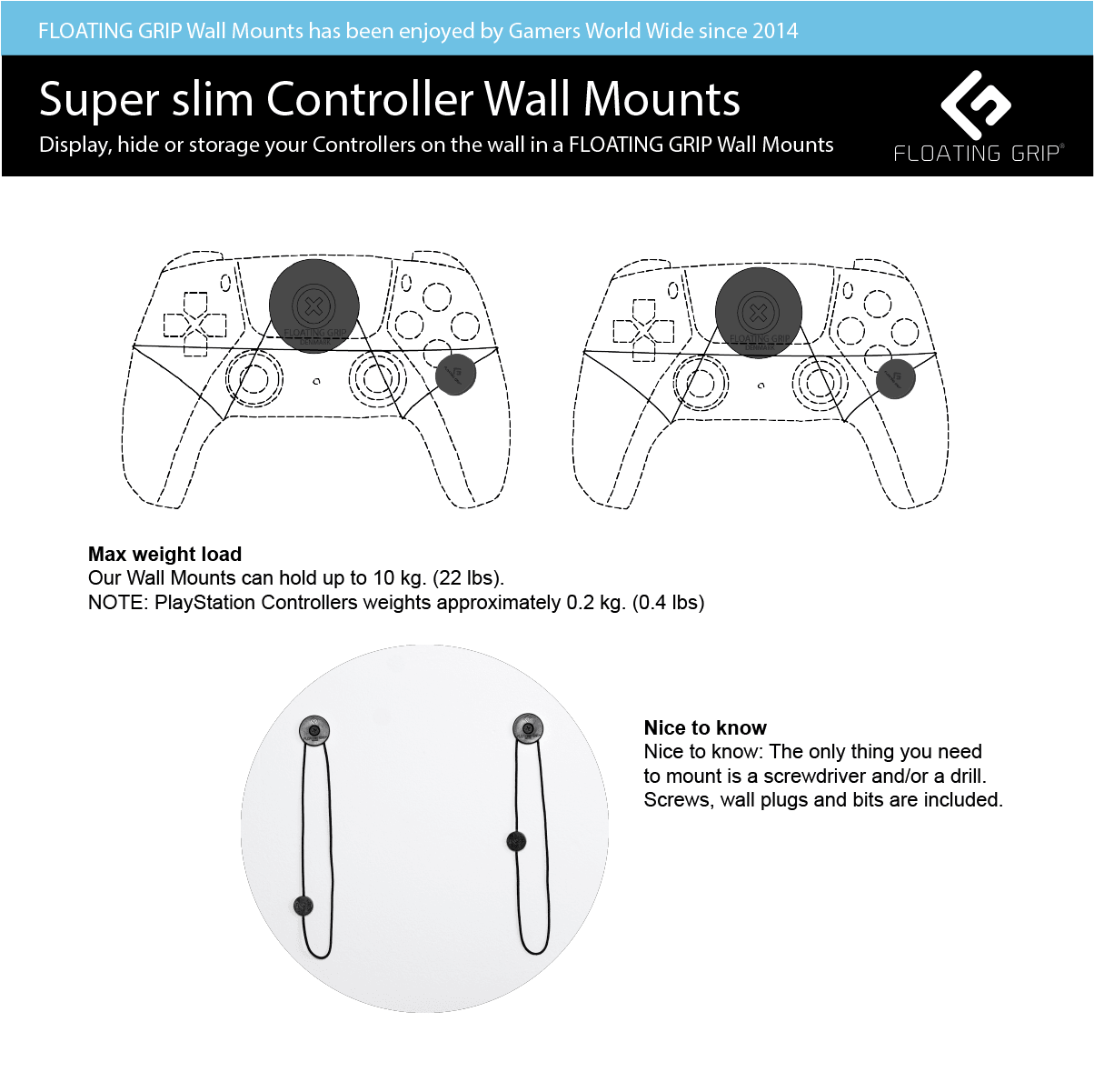 Floating Grip '2x PlayStation Controller' - Pixelcave