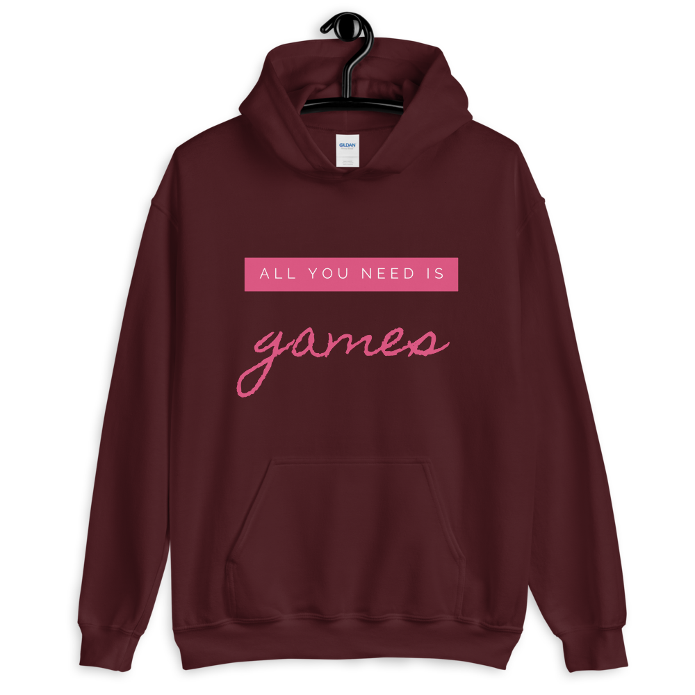 Hoodie 'All you need is games' - Pixelcave