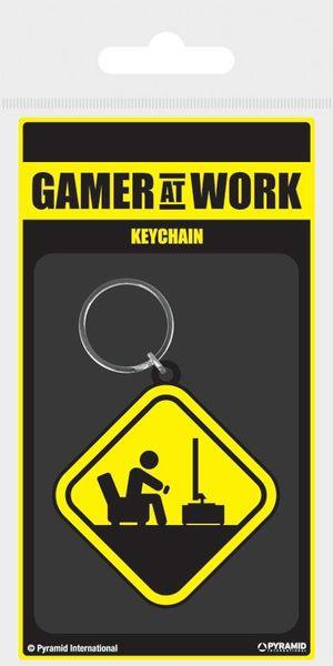 Sleutelhanger 'Gamer at Work - Caution Sign' - Pixelcave