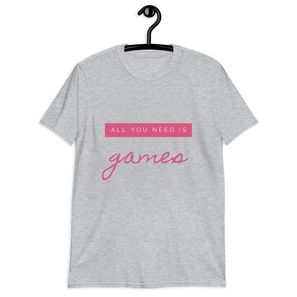 T-shirt 'All you need is games' - Pixelcave