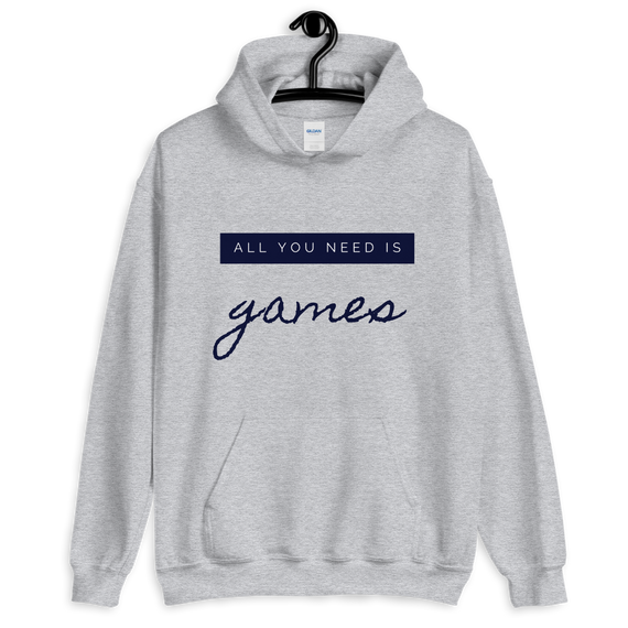 Hoodie 'All you need is games' - Pixelcave