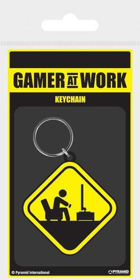 Sleutelhanger 'Gamer at Work - Caution Sign' - Pixelcave