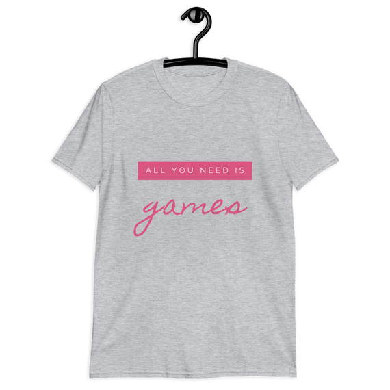 T-shirt 'All you need is games' - Pixelcave