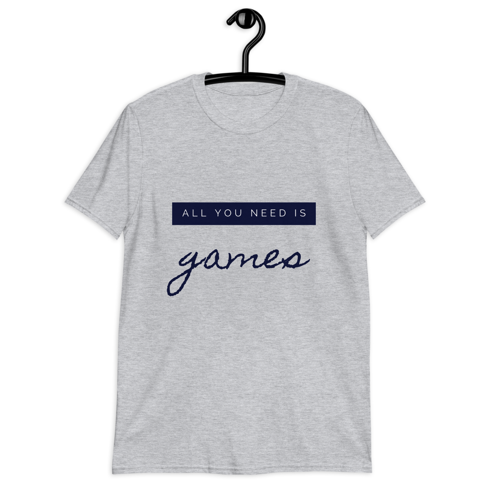 T-shirt 'All you need is games' - Pixelcave